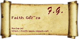 Faith Géza névjegykártya